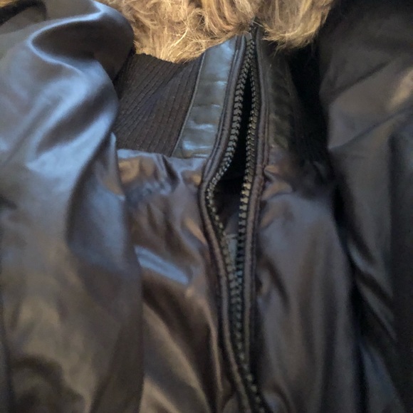 Atelier Noir Black Down Jacket with Faux Fur - Picture 4 of 8